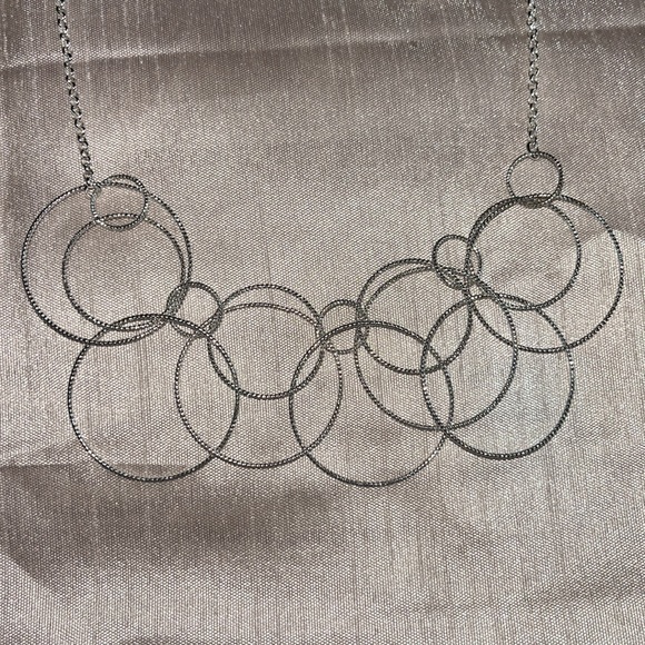 Avon Silver Circle Hoop Dangle Earring & Necklace Set - Picture 3 of 3
